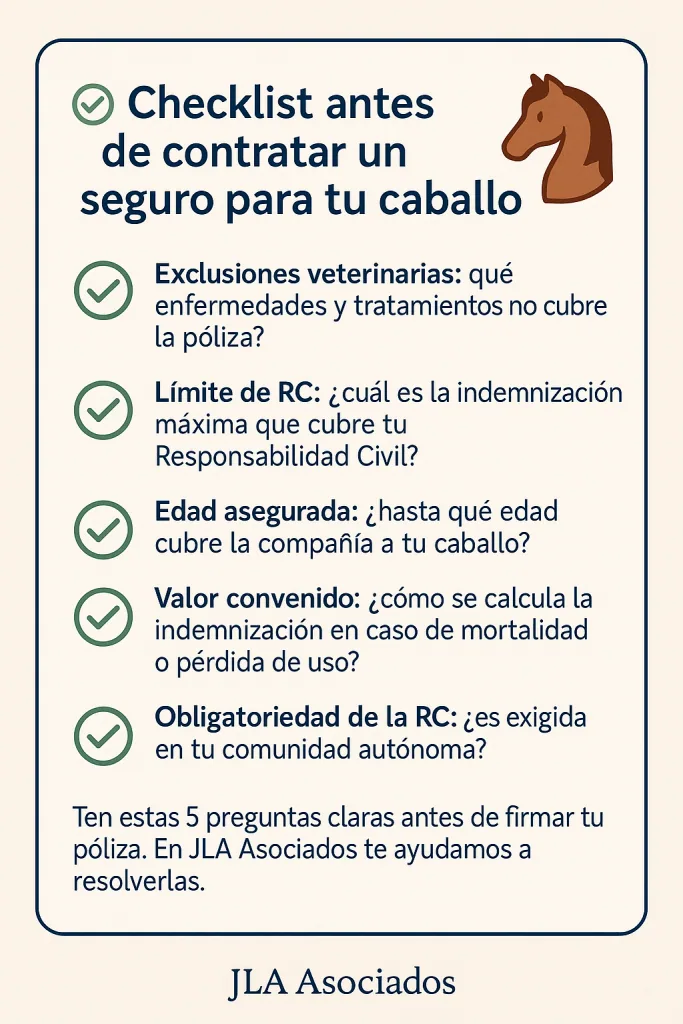 Seguro para caballos: guía definitiva 2025 - JLA Asociados