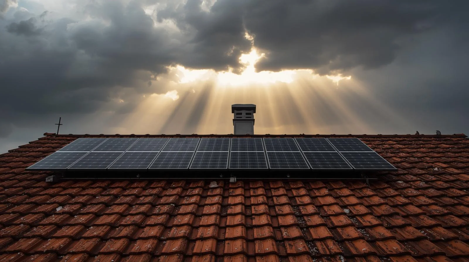 Las placas solares son una inversión a largo plazo que necesita protección más allá de la garantía del fabricante Tejado de vivienda unifamiliar con placas solares tras una tormenta de granizo